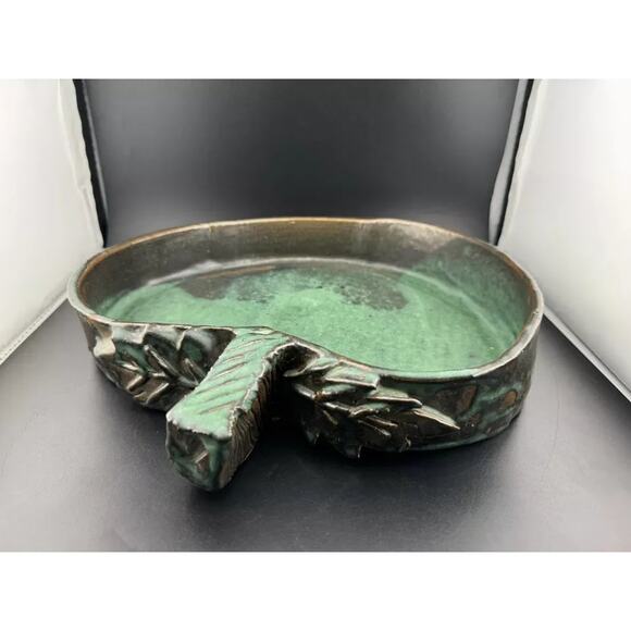 Handmade Pottery, Blue Apple Bowl or Serving Dish - Picture 4 of 8